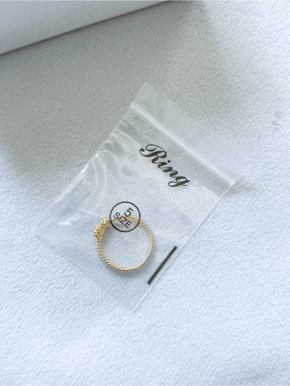 Gold and Silver Tone Twisted Band Ring - Picture 3 of 3